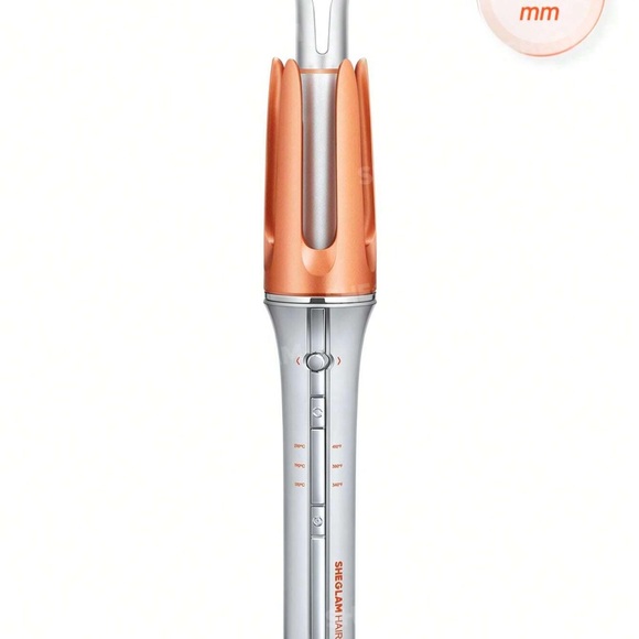 She Glam Hair Automatic Curling Iron in Silver and Orange Barrel - Picture 2 of 5